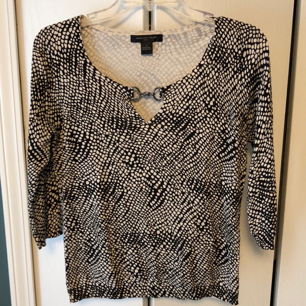 Dressy sweater in black and cream by August Silk